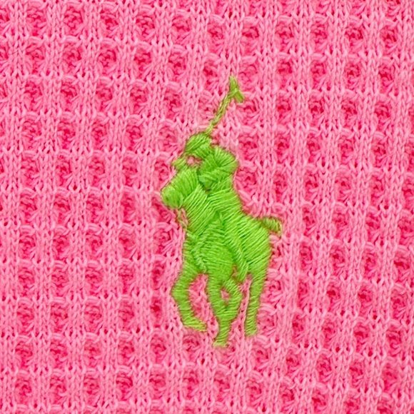 Polo by Ralph Lauren Pink Long Sleeve Waffle Knit Top - Picture 2 of 7